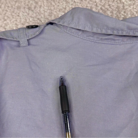 Cabi Tanner Trench Coat. Blue lavender. Linen Blend Y2k Old Money classic. Small - Picture 11 of 16